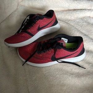 Nike Free Rn, red with bright red under layer, size 6.5